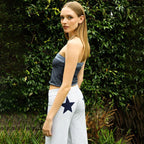 European And American Contrast Color High Elastic Sports Embroidery XINGX Printed Straight Casual Pants For Women - DanaFashionstore
