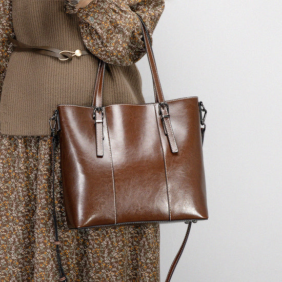 Genuine Leather Women's New Retro Large Capacity Fashion Shoulder Bag - Dana Fashion