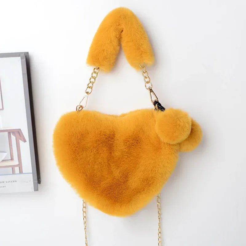 Love Bags Soft Plush Handbags Women Valentine's Day Party Bag - DanaFashionstore