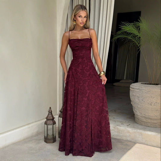Slim-fit Sling Backless Lace Up Design Dress - Dana Fashion