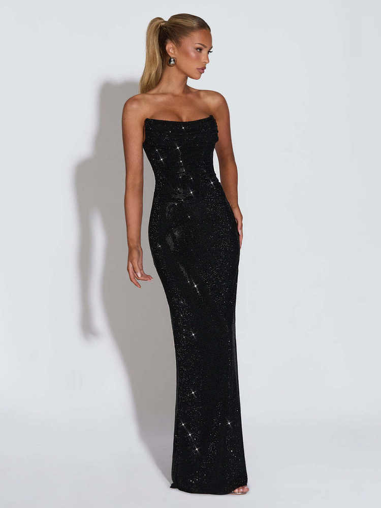 Slim-fit Sleeveless Sequin Maxi Evening Gown