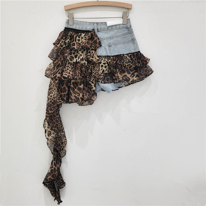 Short Stitching Fashionable All-match Irregular Cake Skirt
