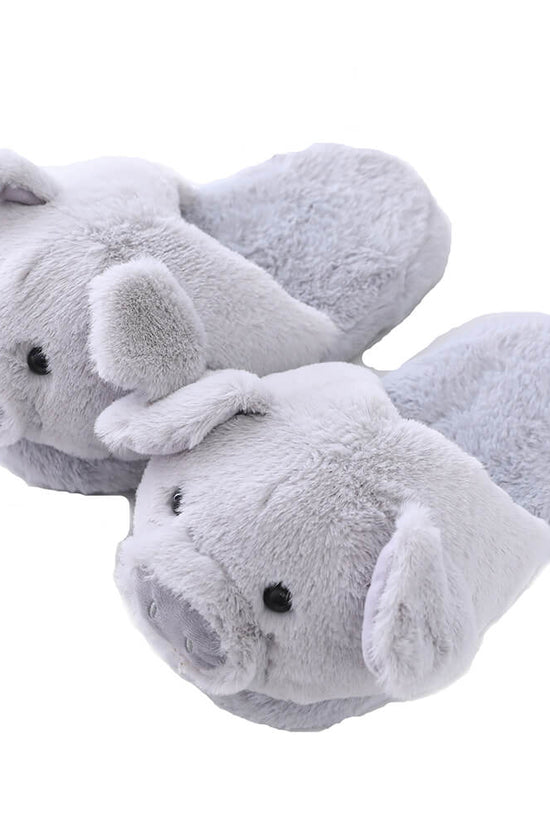 Toot Pig Plush Cotton Slippers Women's Baotou Non-slip Warm Home Indoor Floor Shoes