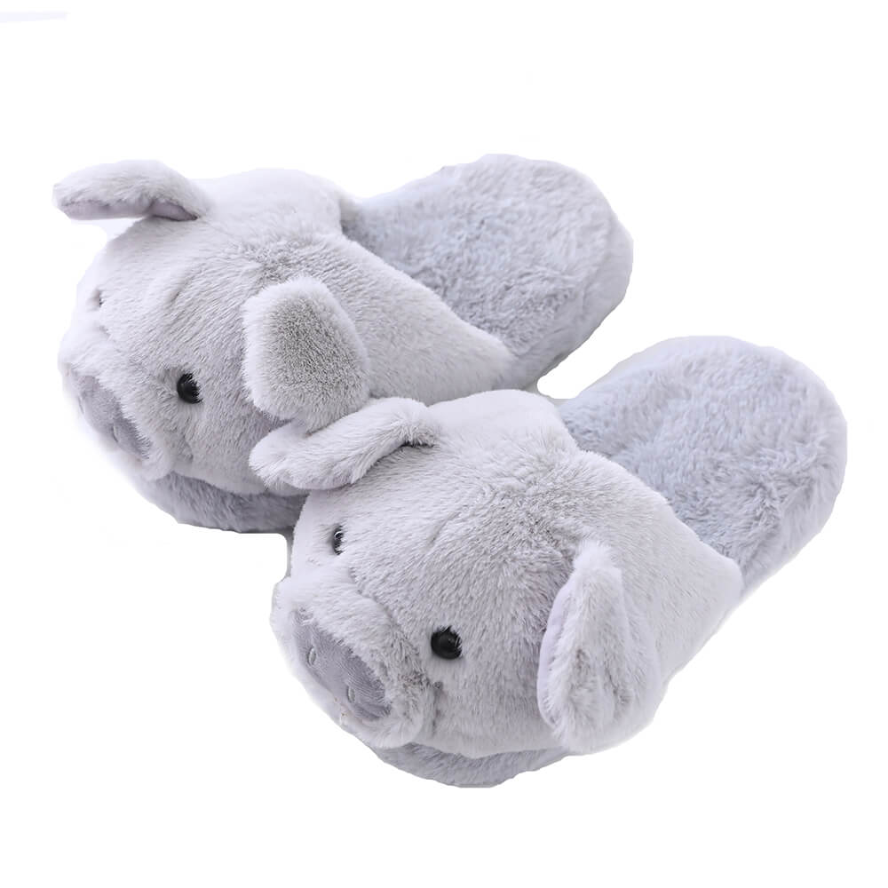 Toot Pig Plush Cotton Slippers Women's Baotou Non-slip Warm Home Indoor Floor Shoes