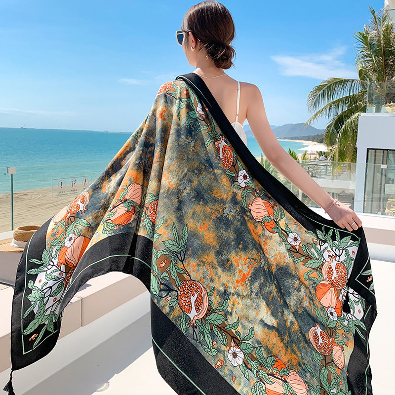 Sun-proof All-matching Shawl Beach Travel Dual-use Outdoor Beach Towel
