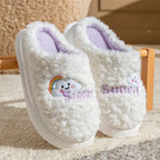 Cute Cartoon Cotton Slippers Thick Bottom Home Slippers Fashion Floor Bedroom Slipper Women Men Couples Warm House Shoes - DanaFashionstore