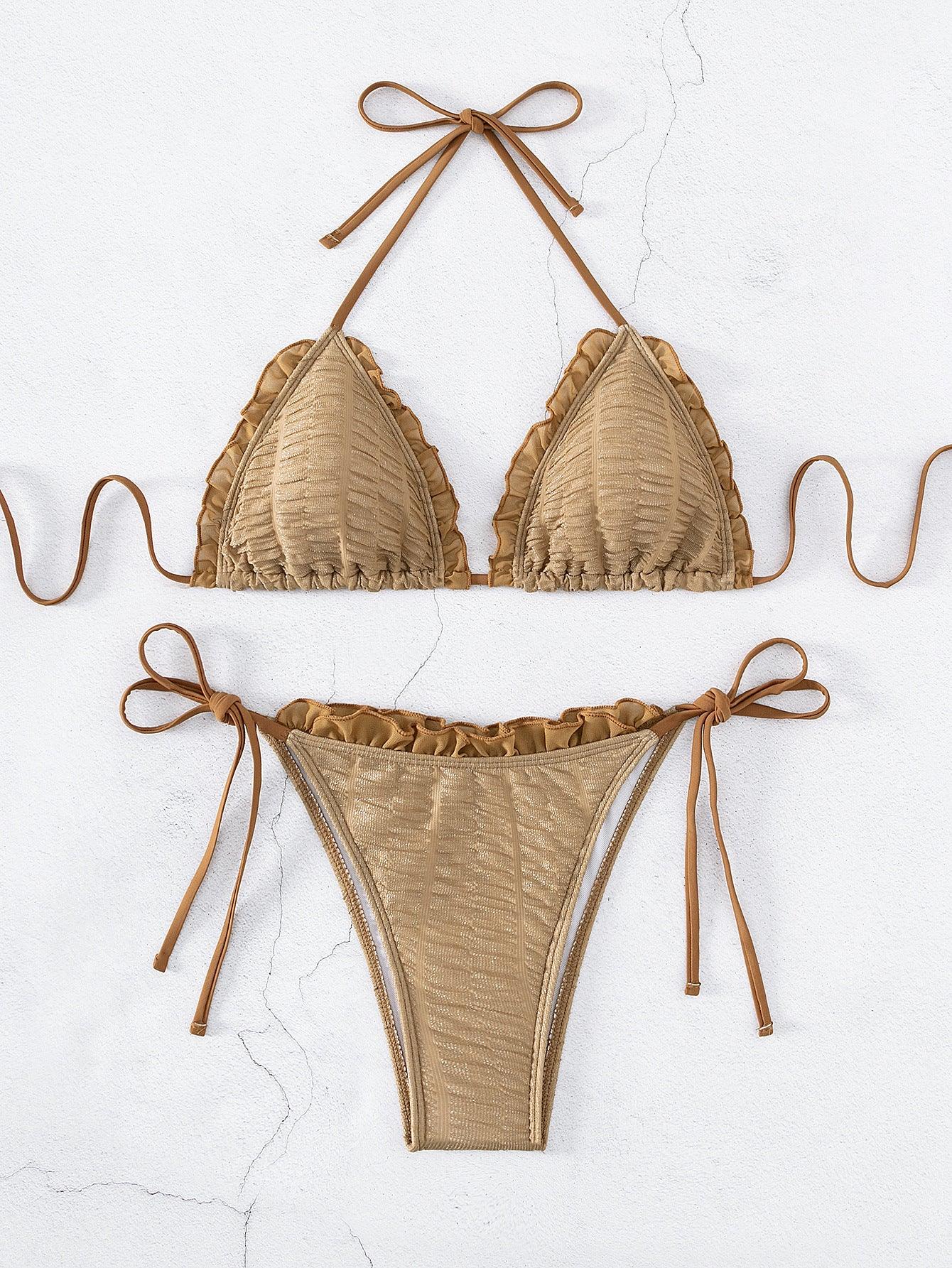 Women's Solid Color Stringy Selvedge Sexy Bikini - DanaFashionstore