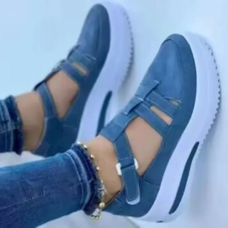 Large Women's Thick Sole Hollow Out Sports Casual Shoes - DanaFashionstore