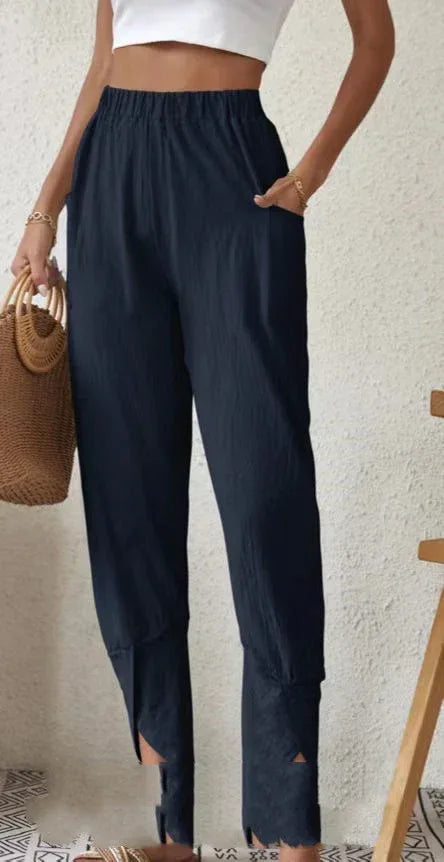 Solid Color Casual Jogger Loose Pockets Diablement Fort Skinny Pants For Women - DanaFashionstore