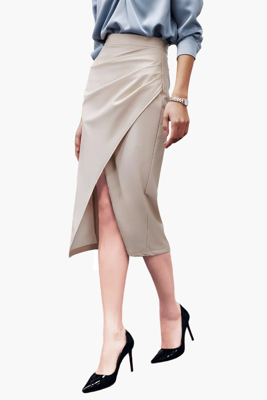 Leather Skirt Slim Fit High Waist Casual Slimming
