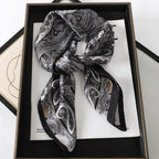 Artificial Silk Striped High-grade Korean Style Stylish Beach Arm Bag Silk Scarf - DanaFashionstore