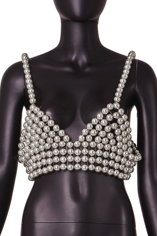 Sexy Fashion Pearl Suspender Vest