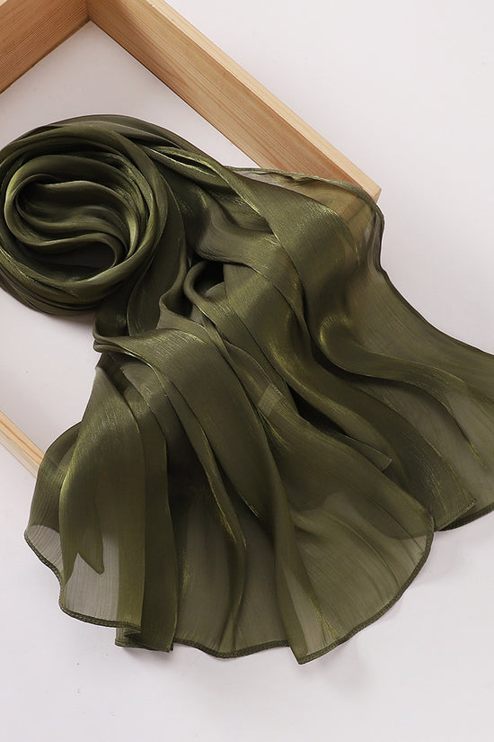 Breathable Cool Island Satin Smooth Silk Toe Scarf