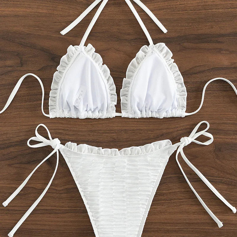 Women's Solid Color Stringy Selvedge Sexy Bikini - DanaFashionstore