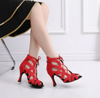 Breathable Latin Dance High Heels Black - DanaFashionstore