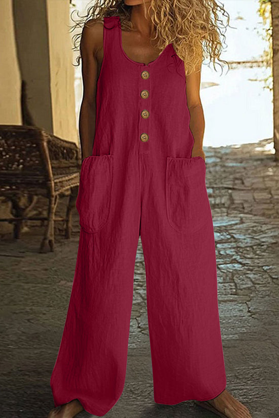 Sleeveless Casual One-piece Wide Leg Jumpsuit