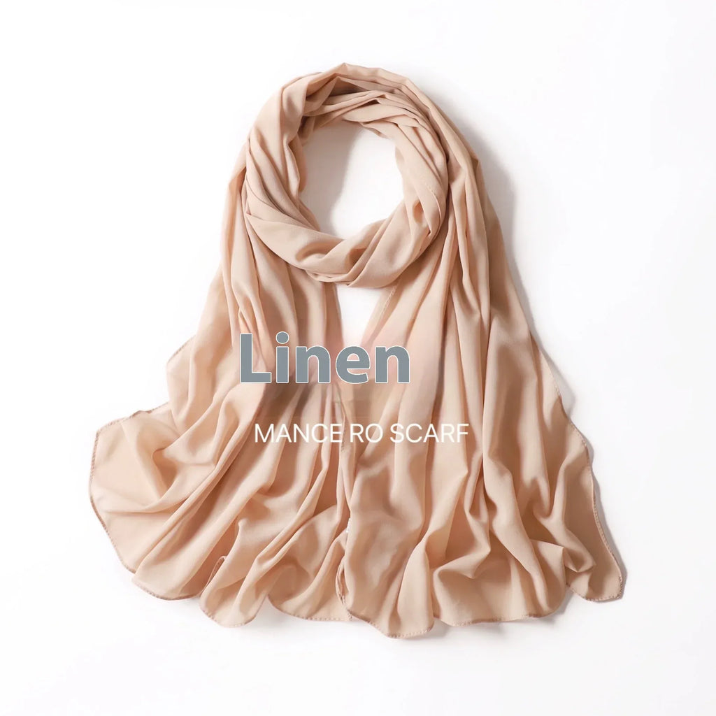 Pure Color Pearl Chiffon Scarf Headcloth Veil Chiffon Scarf - DanaFashionstore