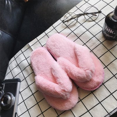 Winter fashion women's home fur slippers