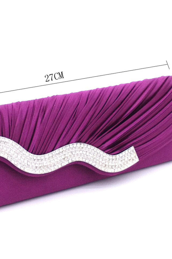 Rhinestone pleated clutch - Dana Fashion