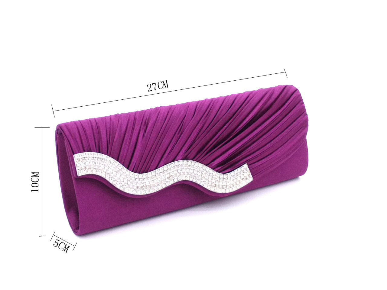 Rhinestone pleated clutch - Dana Fashion
