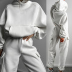 Female Solid Color Fashion Sports And Leisure Sweater Suit