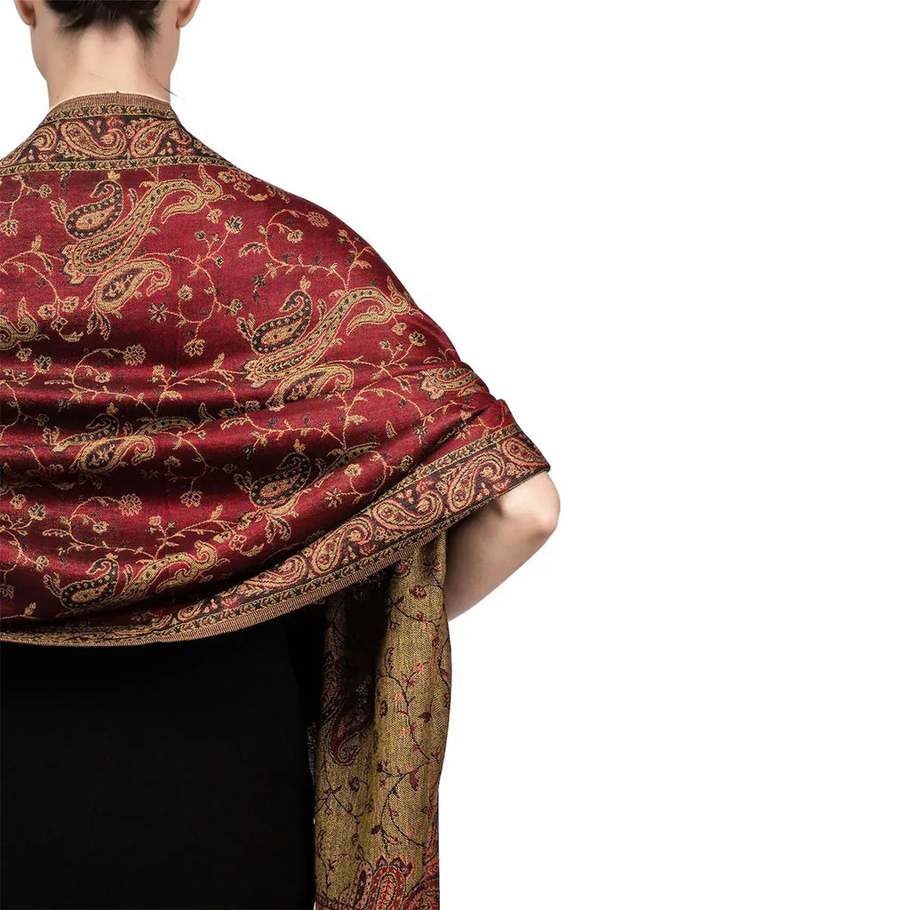 Autumn And Winter Ethnic Style Vintage Tassel Shawl Middle East Paisley Jacquard Scarf For Women - DanaFashionstore