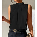 Summer Simple Black Casual Sleeveless Slim Vest - DanaFashionstore