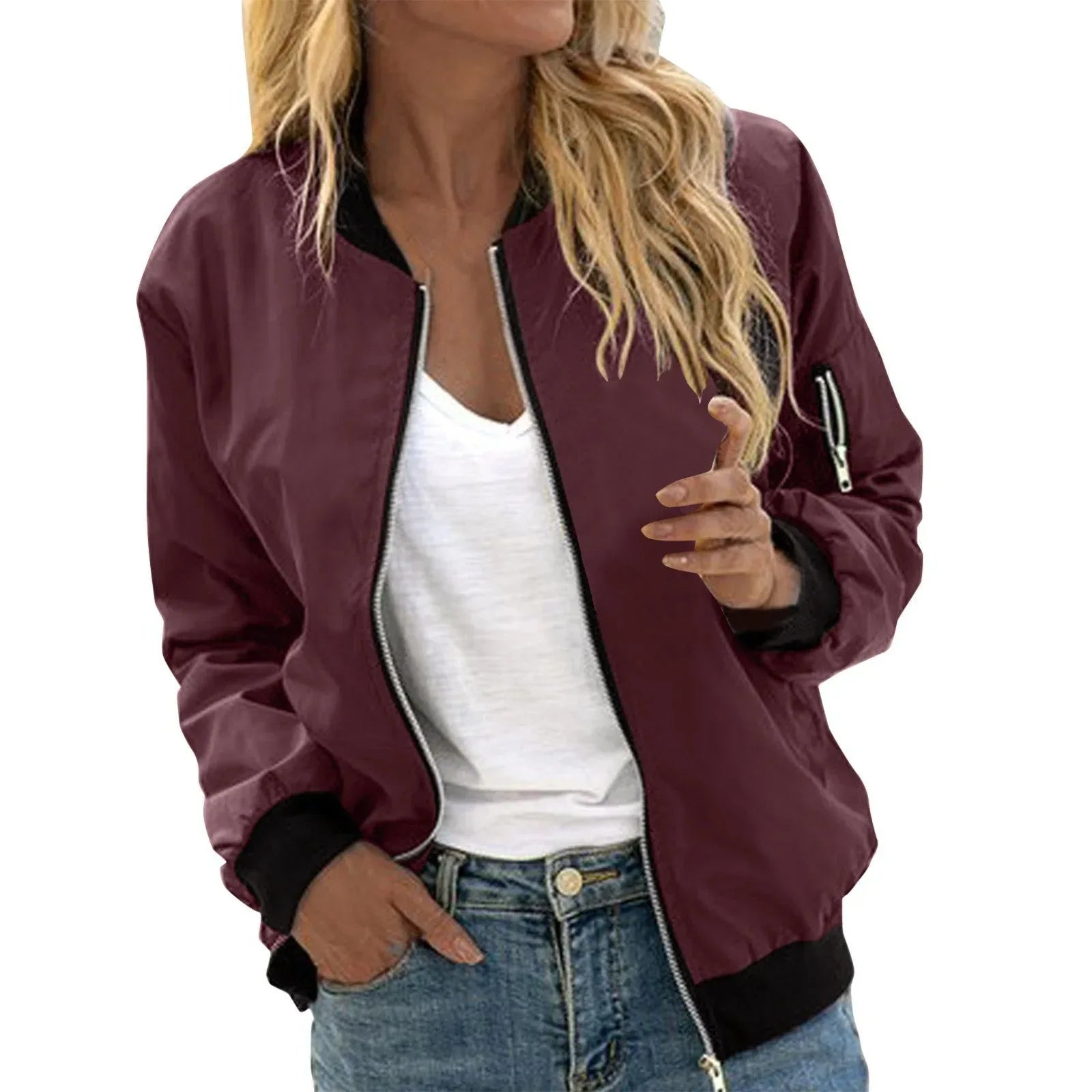 Women's Baseball Bomber Jacket 2025 - Vintage Zipper Casual Outerwear - DanaFashionstore