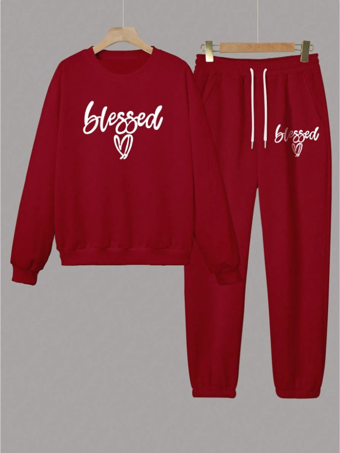 Hoodie Two-Piece Fashion Warm Plus Fleece Round Neck Sweatshirt