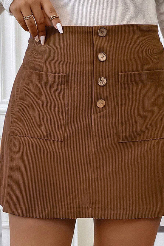 Women's A- Line Skirt With Pockets Corduroy Skirt