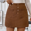 Women's A- Line Skirt With Pockets Corduroy Skirt - DanaFashionstore