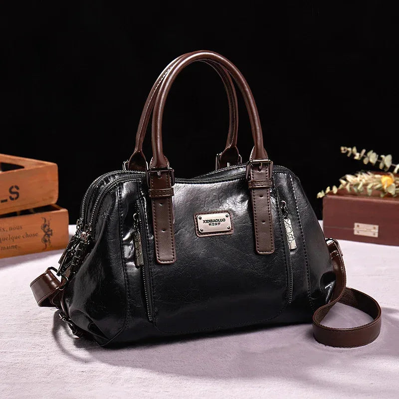 One-shoulder Portable Messenger Large-capacity Soft Leather Female Bag - DanaFashionstore
