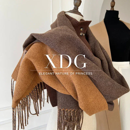 Double-sided Artificial Australian Wool Scarf Shawl - DanaFashionstore