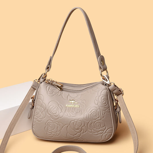 Soft Leather Textured Ethnic Style Simple Versatile Large Capacity Shoulder Messenger Bag - Dana Fashion