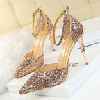 High metallic and sequined heels - DanaFashionstore
