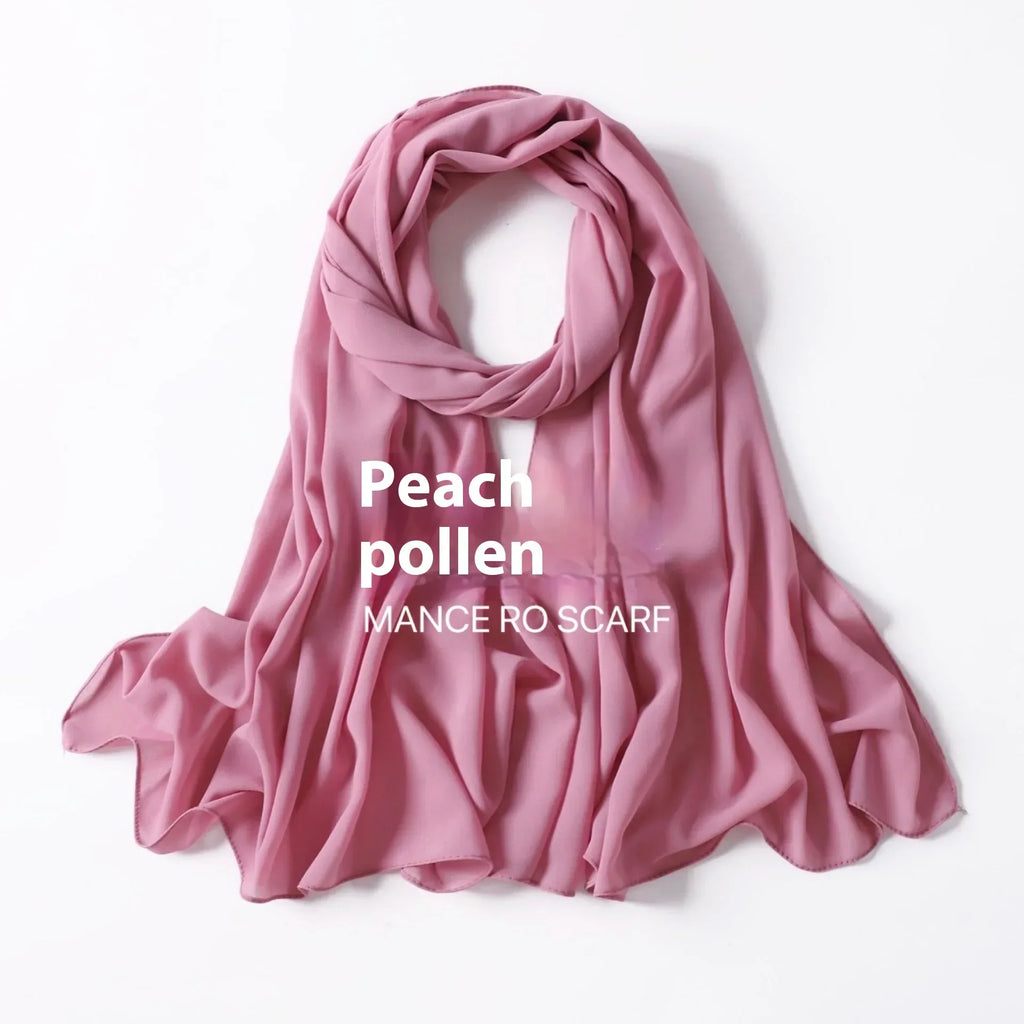 Pure Color Pearl Chiffon Scarf Headcloth Veil Chiffon Scarf - DanaFashionstore