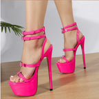 Women's Rhinestone Belt Buckle Roman Sandals - DanaFashionstore