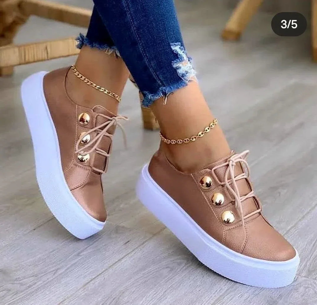 One-foot Square-toe Loafers White Shoes Soft Platform Platform - DanaFashionstore