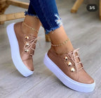 One-foot Square-toe Loafers White Shoes Soft Platform Platform - DanaFashionstore