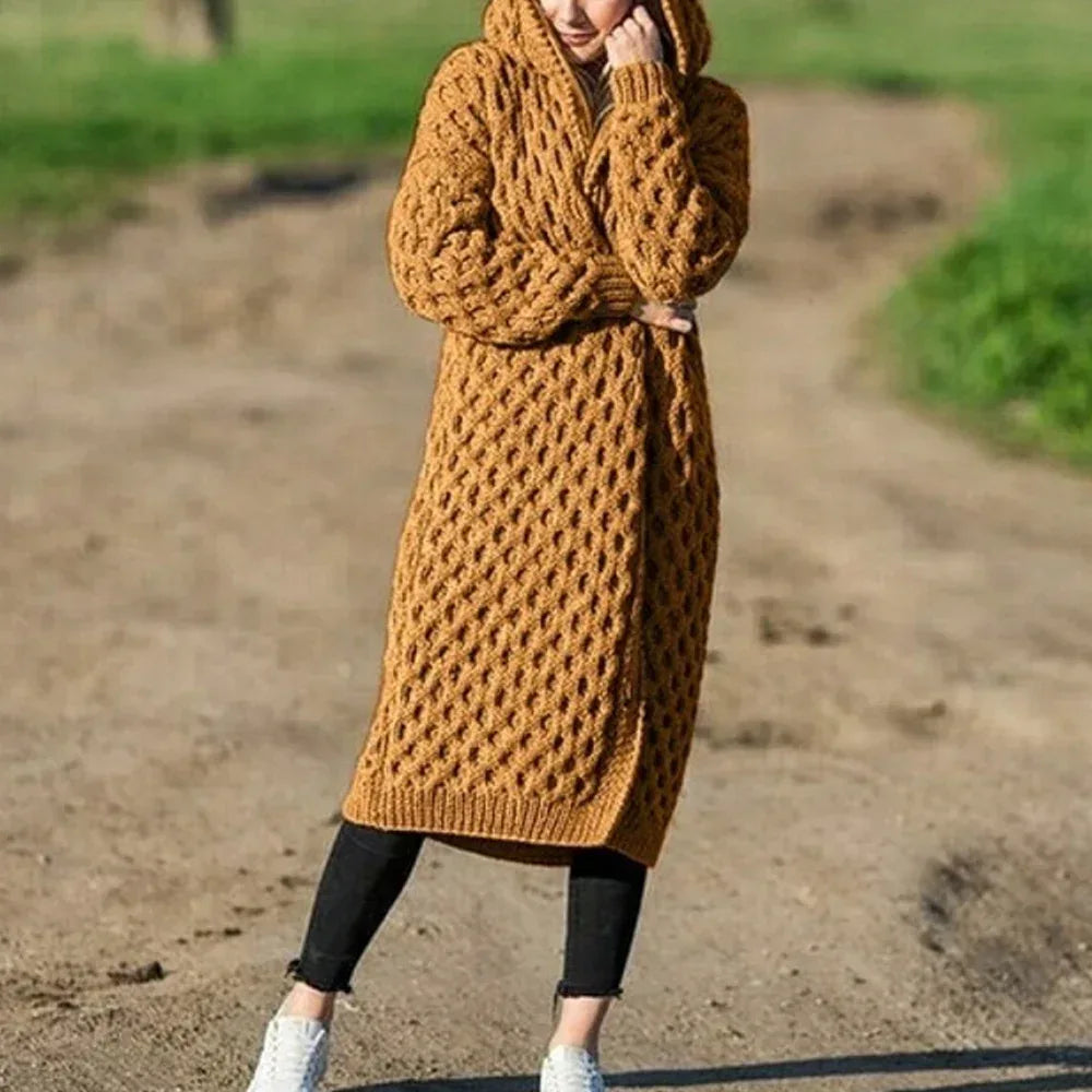 Women Winter Thick Warm Hooded Knitted Cardigan - DanaFashionstore