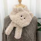 Winter Women Novelty Warm Cute Bear Plush Scarf Lamb Wool - DanaFashionstore