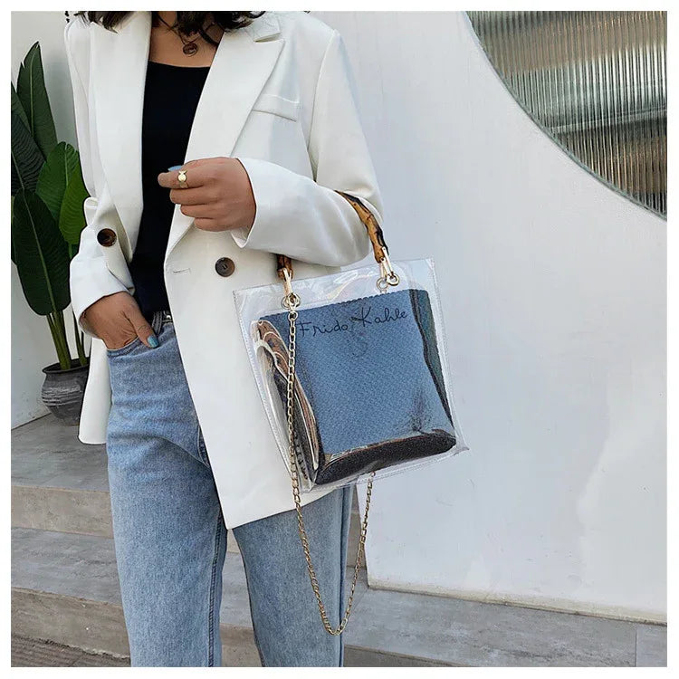 Transparent beach woven bag - DanaFashionstore