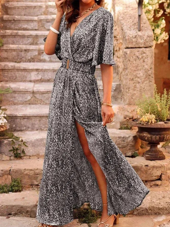 Graceful Printed Cinched Dress Women 2026 - Slimming Mid-Length Dress - DanaFashionstore