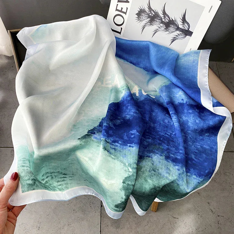 Fashionable Stylish Silk Scarf Artificial Silk Square All-matching - DanaFashionstore