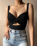Fashion Twisted Elastic Lace V-neck Halter Sling - DanaFashionstore