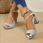 Women's Zippered High Heeled Fish Beak Sandals - DanaFashionstore