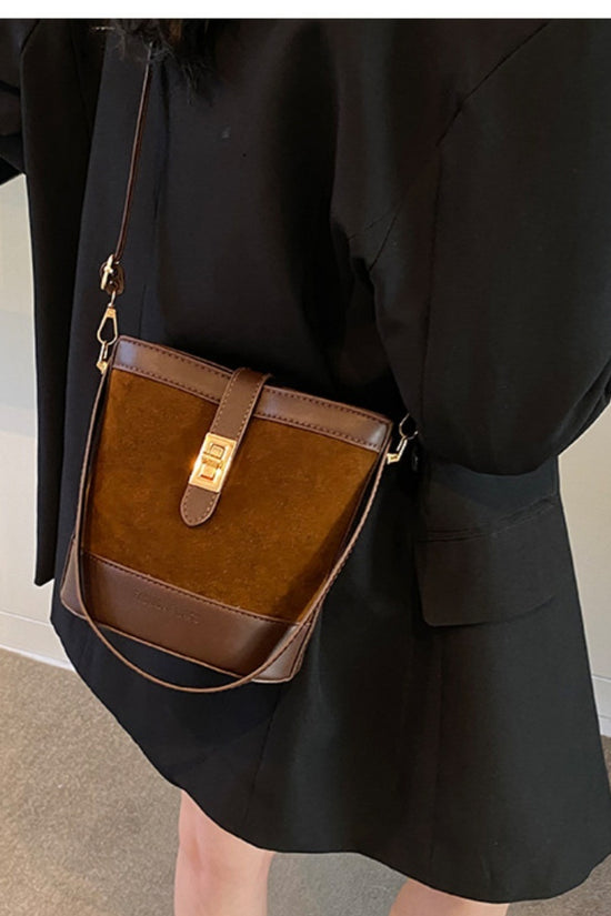 Suede Portable Bucket Bag Retro Crossbody - Dana Fashion