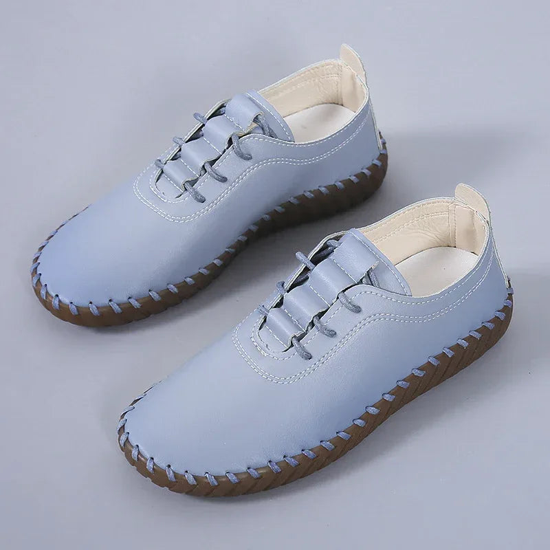 Women's Round Toe Lace-up Mother Soft-soled Flat Shoes - DanaFashionstore