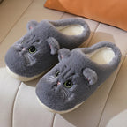 Autumn And Winter Cotton Slippers Men And Women Couple Kitty Cartoon - DanaFashionstore