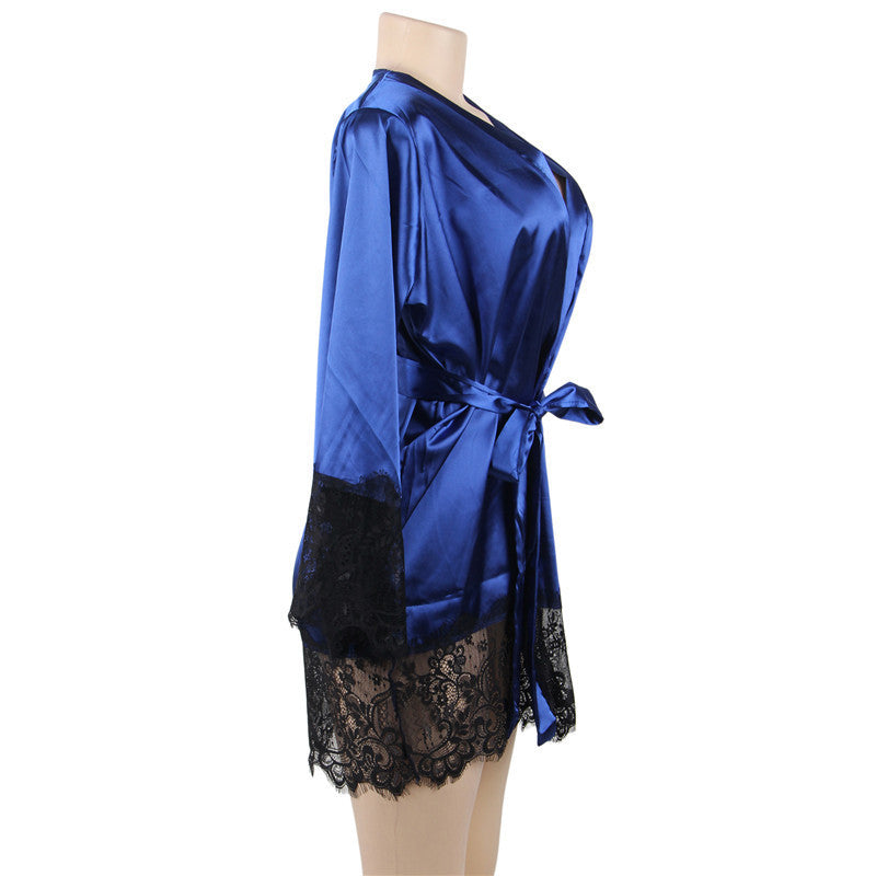 Silk Lace Nightgown With Binding - Dana Fashion